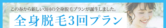 全身脱毛プラン3回プラン